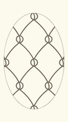 Elegant oval graphic design featuring decorative geometric pattern transparency