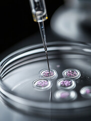 Laboratory in vitro fertilization process.
