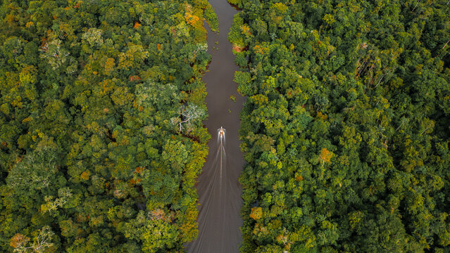 Photos of the Nanay River, in the city of Iquitos, in the Amazon rainforest of Peru
