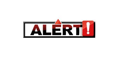 Obraz premium Alert warning icon featuring red exclamation mark and triangle 