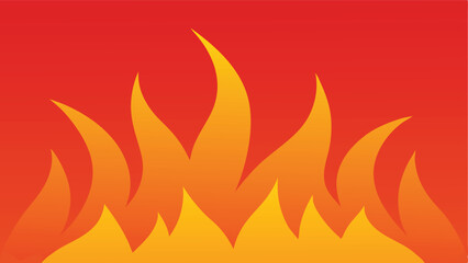 Illustrative artistic fire flame design against a gradient red orange background