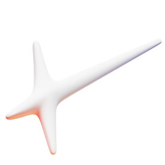 Obraz premium Realistic 3D white Geometric Shape Object. Realistic geometry elements isolated on png background with color gradient.