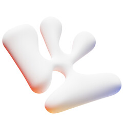 Realistic 3D white  Geometric Shape Object. Realistic geometry elements isolated on png background with color gradient.