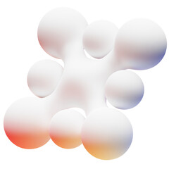 Realistic 3D white  Geometric Shape Object. Realistic geometry elements isolated on png background with color gradient.