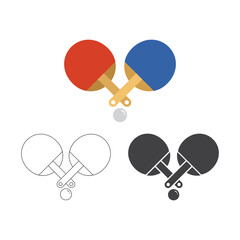 Ping Pong Icon Set Vector Design. 