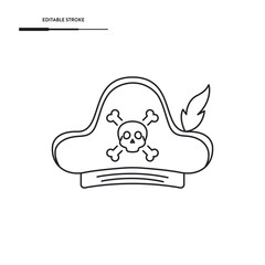 Pirate Hat Icon Vector Design.