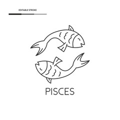 Pisces Zodiac Icon Vector Design.