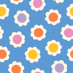 Colorful Daisy Pattern Summer Floral Background
