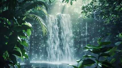 Beautiful waterfall landscape with scenic nature view