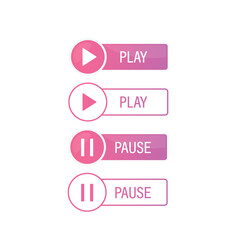 Play And Pause Button Icon Set Vector Design.