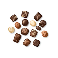 2D flat Chocolates illustration vector, isolated on a white background.