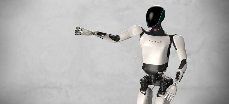 Shanghai, China - June 5th 2025: Tesla Humanoid Robot Optimus