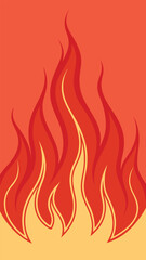 Stylized flames illustration with dynamic red and orange colors for creative designs