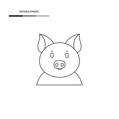 Pig Icon Vector Design.