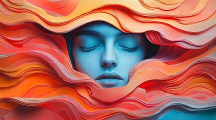 Surreal Cut Out Collage Art Combining Young Trendy Person With Vibrant Graphical Elements Concept Poster Design for Contemporary Lifestyle Theme