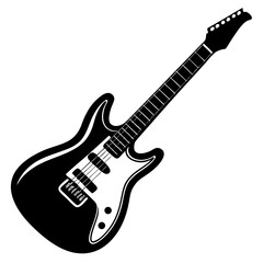 Obraz premium Black and white electric guitar illustration