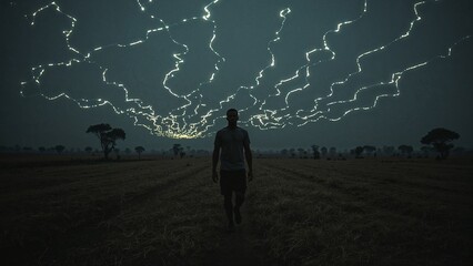 walking man, created by AI