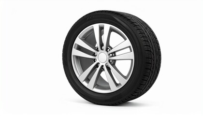 Obraz premium Wheel Car white background