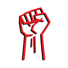 Power Fist, Clenched Fist, Protest Icon, Protest Fist, Unity Icon, Protest Symbol, Solidarity Fist, Vector Illustration Background