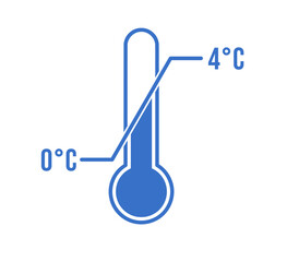  Temperature Range icon thermomtrer 0 degree to 4 degree celsius frozen food