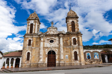 Tibasosa, Boyaca - Colombia. May 8, 2025. Catholic parish located in the town's main park.