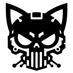 Silhouette of a robot cat face