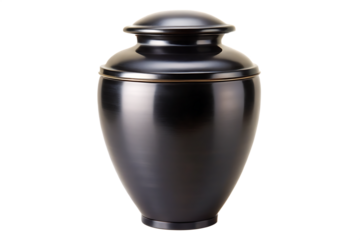 Black Urn isolated on a white background PNG, AI