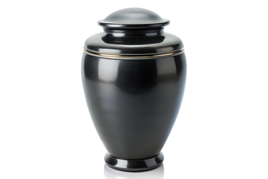 Black Urn isolated on a white background PNG, AI