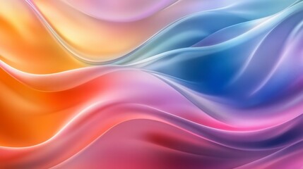 Obraz premium Abstract colorful wavy background with smooth flowing gradients of orange, pink, purple, and blue hues.