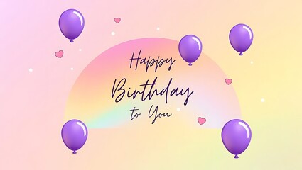 Obraz premium Happy Birthday Pastel Balloons A Colorful Celebration Design