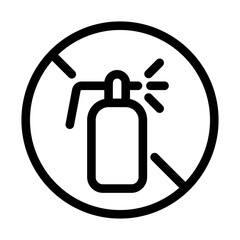 no pesticides icon with crossed spray bottle symbol