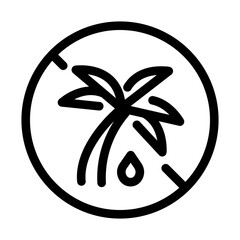 palm oil free icon with crossed circle symbol