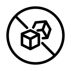 sugar free nutrition product icon with crossed circle