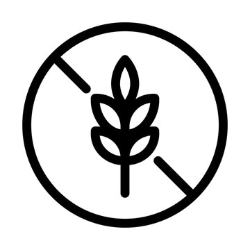 gluten free symbol icon crossed cereal circle food safety dietary
