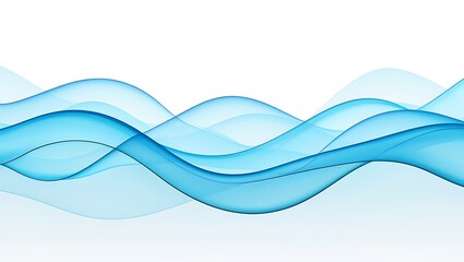 Fototapeta premium Abstract Blue Wave Design Serene Flowing Water Vector Illustration