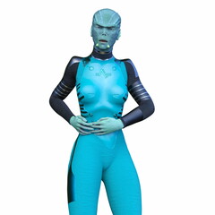 女性エイリアン　3DCGレンダリング