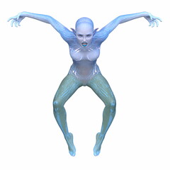 女性エイリアン　3DCGレンダリング