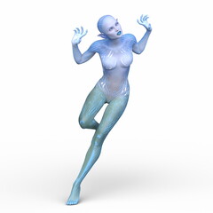 女性エイリアン　3DCGレンダリング