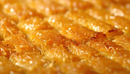 Close Up Of Golden Baklava Layers