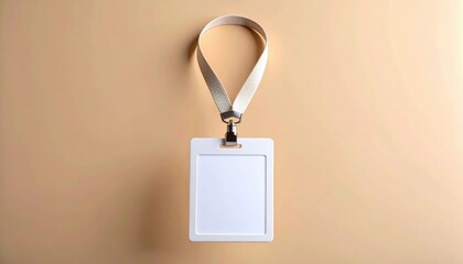 Blank White Id Card On Beige Background