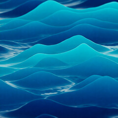 Abstract Blue Flowing Waves