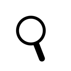 シンプルな黒い虫メガネのアイコン