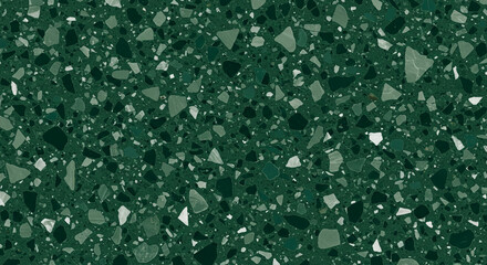 Seamless Terrazzo Texture: Emerald Green and White