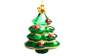 Decorative christmas tree ornament holiday season focus festive environment close-up view isolated on transparent background