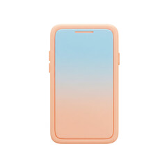 Phone icon 3D rendering blank screen on transparent background
