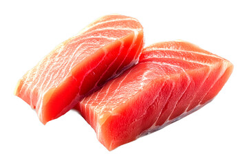 Slicing fresh salmon fillets for culinary delights kitchen food bright setting isolated on transparent background