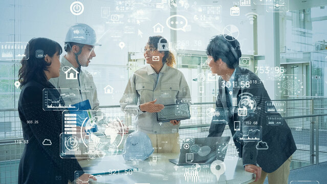 Multinational engineers meeting and technology concept - Powered by Adobe