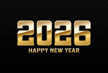 happy new year 2026 celebration with gold numbers element