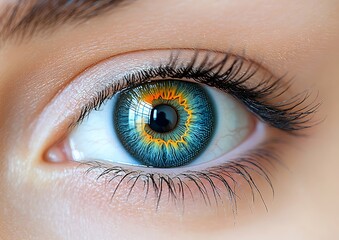 Fototapeta premium Close-up of a woman's eye, intricate details