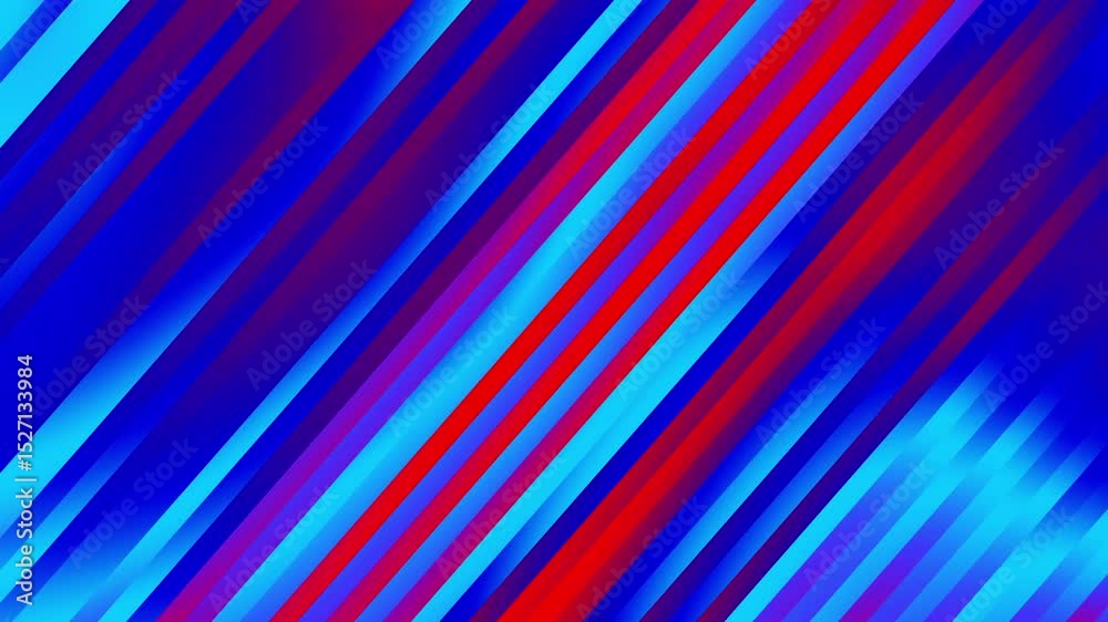 Fototapete Abstract blue and red animated mesh gradient tiles wave, smooth motion striped waves and animation loop background